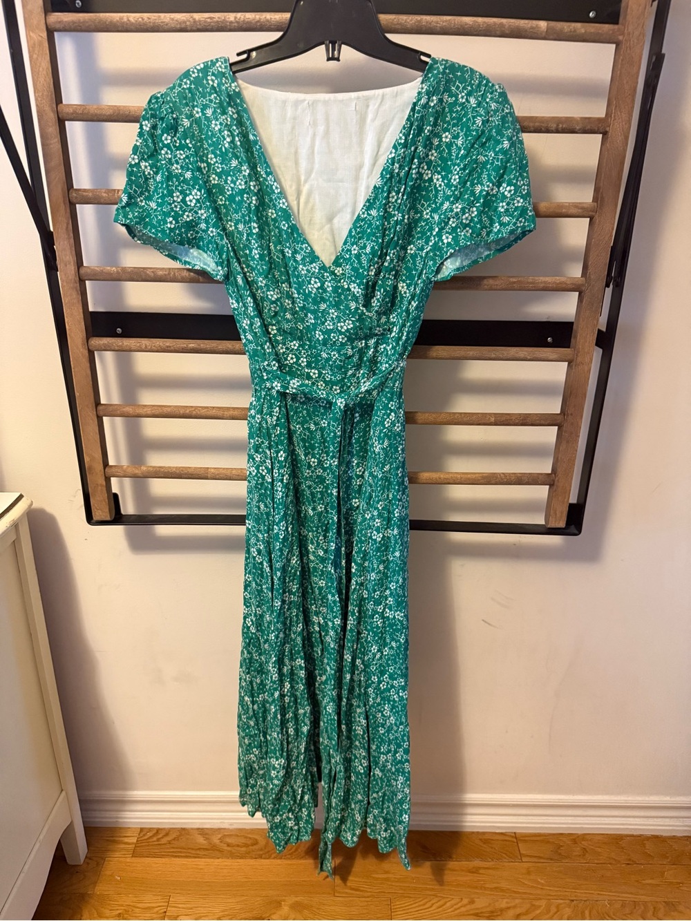 Somedays Lovin Teal Green Floral Wrap Maxi Dress